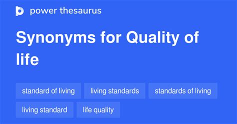 life quality synonyms|another way to say quality of life.